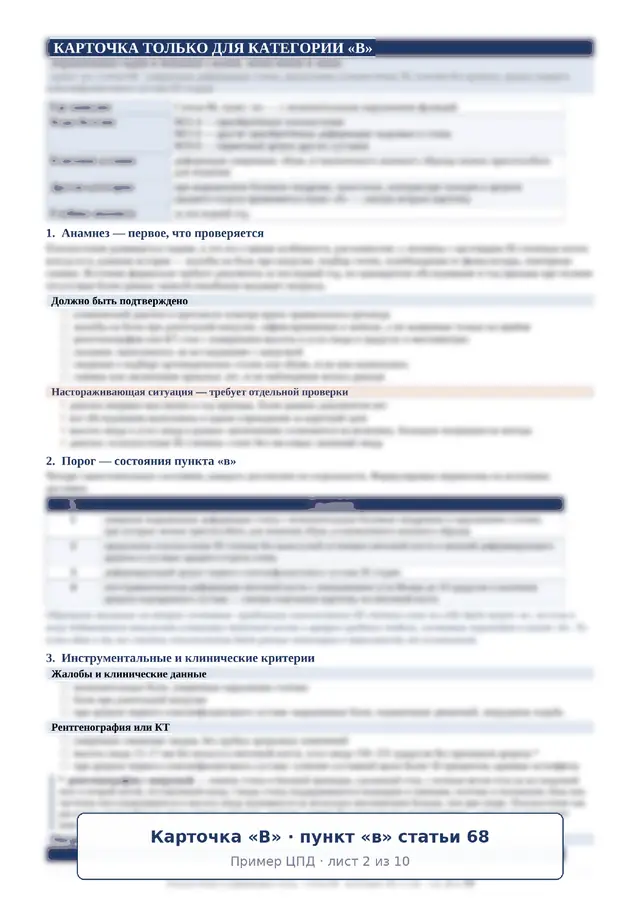 Карточка категории в образце с размытым содержимым